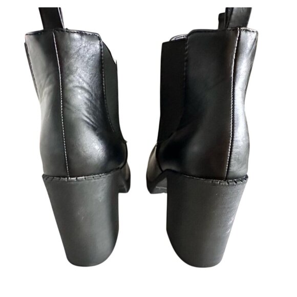 Soda Black Platform Chunky Heel Ankle Boots - Size 8 - Picture 8 of 8